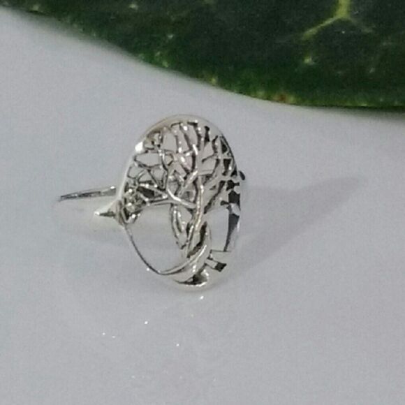 Tree of Life Sterling Silver Ring Size 6 - Picture 3 of 3
